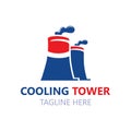 Cooling Tower logo image design, energy industry station vector