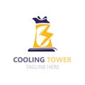 Cooling Tower logo image design, energy industry station vector