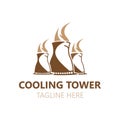 Cooling Tower logo image design, energy industry station vector