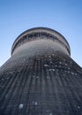 Cooling tower from power plant with blue sky