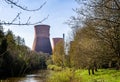 Cooling towers and chimney of the decommisioned power station in Ironbridge, Shropshire, UK Royalty Free Stock Photo