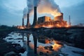 Cooling towers of electrical power plant Royalty Free Stock Photo