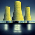 Cooling Towers of a Large Nuclear Power Plant. Low-Carbon Electricity Concept