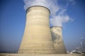 Cooling towers of nuclear power plant electrical energy Royalty Free Stock Photo