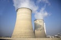 Cooling towers of nuclear power plant electrical energy Royalty Free Stock Photo