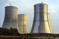 Cooling towers of Rooppur NPP during painting process Royalty Free Stock Photo