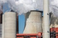 Cooling towers and smokestacks coal fired power plant in Germany Royalty Free Stock Photo