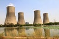 4 Cooling towers of Thermal Power Plant Royalty Free Stock Photo