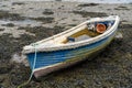 Old derelict boat in the creek in Coombe, Cornwall on May 12, 2021 Royalty Free Stock Photo