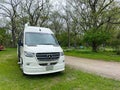 A van parked at sculpture garden park in the country outside of Coon Rapids, Iowa Royalty Free Stock Photo