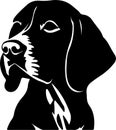 Coonhound Black Silhouette Generative Ai