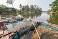 The coop for fish farm in river Royalty Free Stock Photo