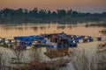 The coop for fish farm in river of thailand Royalty Free Stock Photo