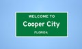 Cooper City, Florida city limit sign. Town sign from the USA.