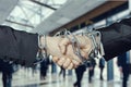 Of cooperation in business as fetters on the hands Royalty Free Stock Photo