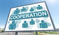 Cooperation concept on a billboard Royalty Free Stock Photo