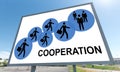 Cooperation concept on a billboard Royalty Free Stock Photo
