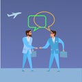 Cooperation. Concept business illustration. Businessmen negotiation.