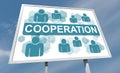 Cooperation concept on a billboard Royalty Free Stock Photo