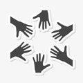 Cooperation hands, teamwork sticker