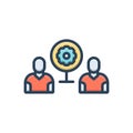 Color illustration icon for Cooperation, collaborate and conjunction Royalty Free Stock Photo
