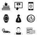 Cooperation icons set, simple style Royalty Free Stock Photo