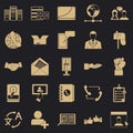 Cooperation icons set, simple style Royalty Free Stock Photo