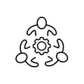 Cooperation line icon. Effective cooperation. Common configurations.Teamwork. Team concept. Isolated vector illustration