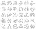 Cooperation line icons collection. Thin outline icons pack. Vector illustration eps10