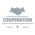 Cooperation logo, simple gray style