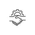Cooperation, partnership line icon