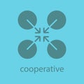 Cooperative abstract symbol. Glyph color icon