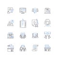 Cooperative action line icons collection. Collaboration, Teamwork, Partnership, Unity, Alliances, Synergy, Cohesion