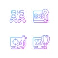 Cooperative games gradient linear vector icons set Royalty Free Stock Photo