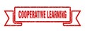 cooperative learning ribbon. cooperative learning grunge band sign.