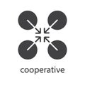 Cooperative symbol glyph icon