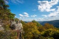 Coopers Rock state park overlook over the Cheat River in West Virginia with fall colors