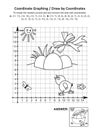 Coordinate graphing and coloring page with Easter basket Royalty Free Stock Photo