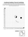 Coordinate graphing, or draw by coordinates, math worksheet with cute dog