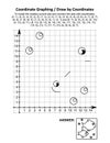 Coordinate graphing, or draw by coordinates, math worksheet with fishes Royalty Free Stock Photo