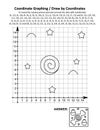 Coordinate graphing, or draw by coordinates, math worksheet with Halloween candies