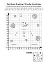 Coordinate graphing, or draw by coordinates, math worksheet with snowman Royalty Free Stock Photo