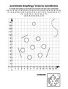 Coordinate graphing, or draw by coordinates, math worksheet with a teapot