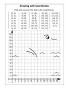Coordinate graphing, or drawing by coordinates, math worksheet with swan: Reveal the mystery picture by plotting and connecting t Royalty Free Stock Photo
