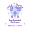 Coordinate job shadowing concept icon