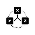 Black solid icon for Coordinates, harmonize and concept Royalty Free Stock Photo