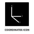 Coordinates icon vector isolated on white background, logo concept of Coordinates sign on transparent background, black filled