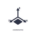 coordinates icon on white background. Simple element illustration from geometric figure concept