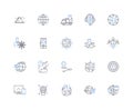 Coordinates line icons collection. Latitude , Longitude , Geolocation , Mapping , Cartography , GPS , GIS vector and