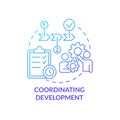 Coordinating development blue gradient concept icon Royalty Free Stock Photo